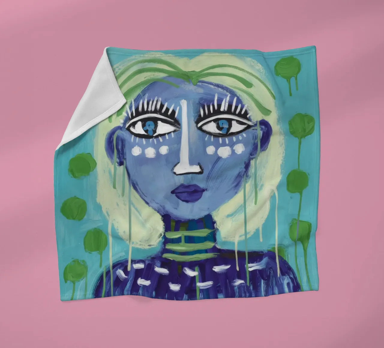 Green Aura fleece blanket by Lunar Templar