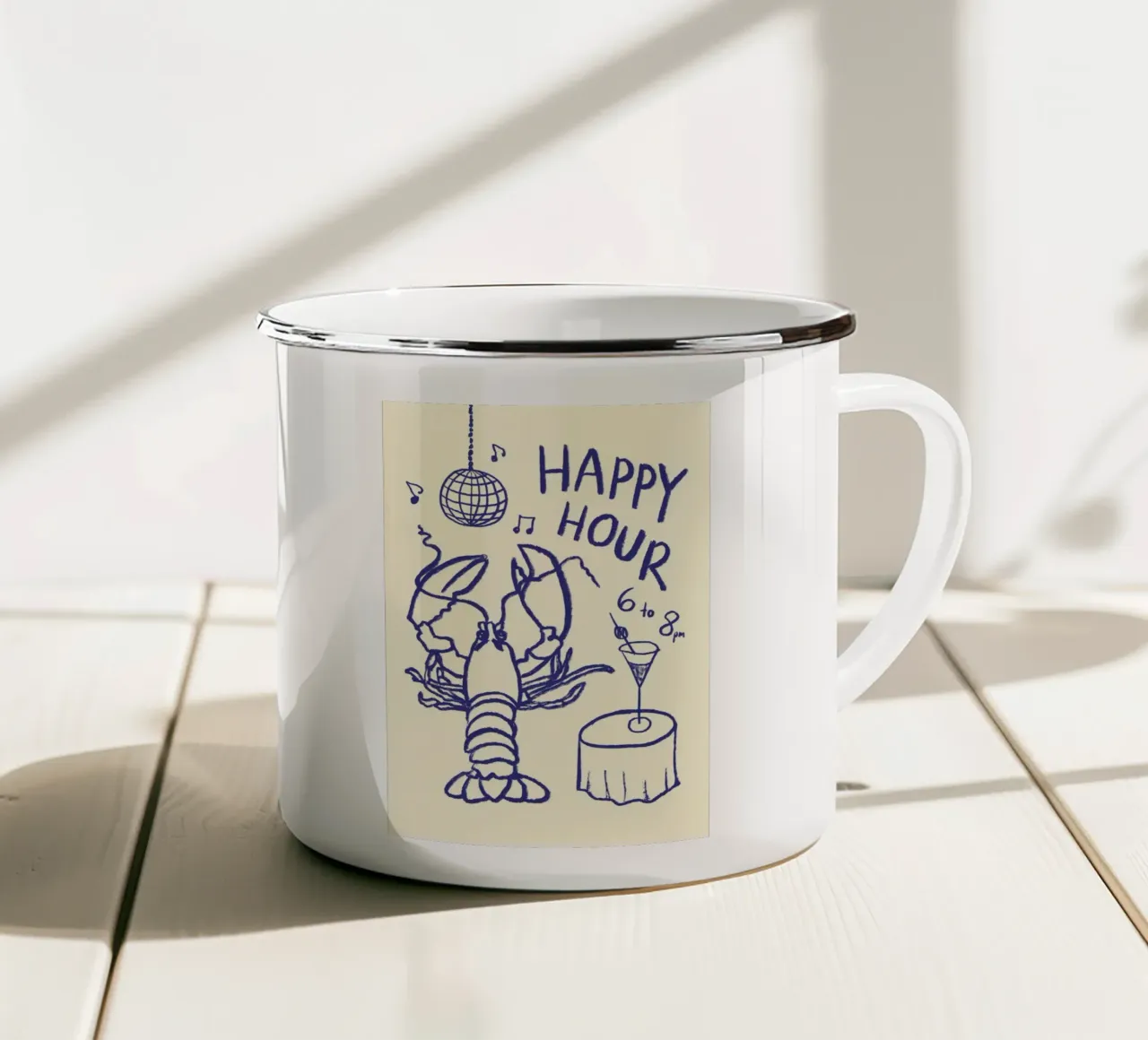 Happy Hour tazza in smalto da Studio Dolci