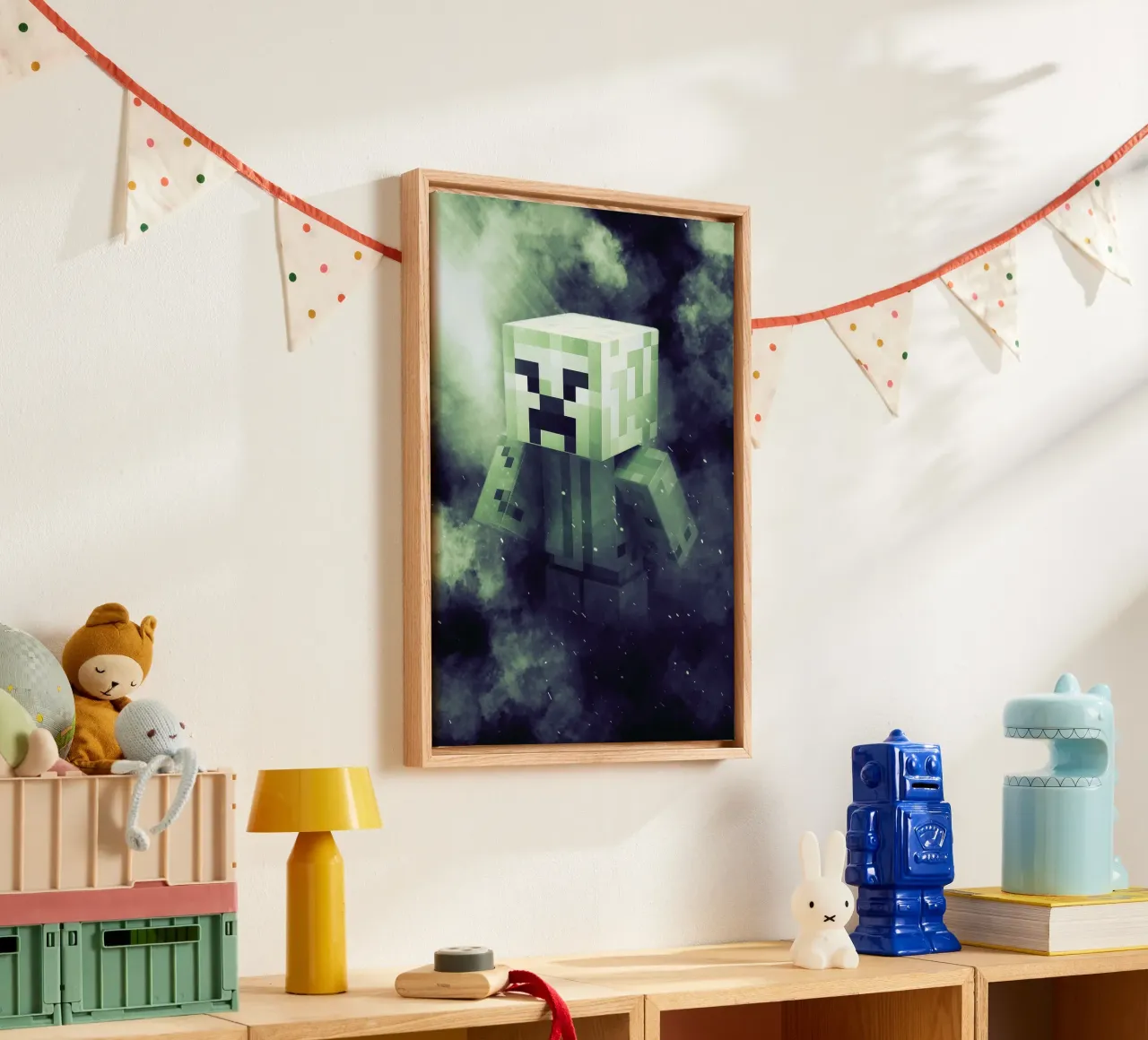 creeper minecraft tela con Cornice a cassetta da FreeArtStudio