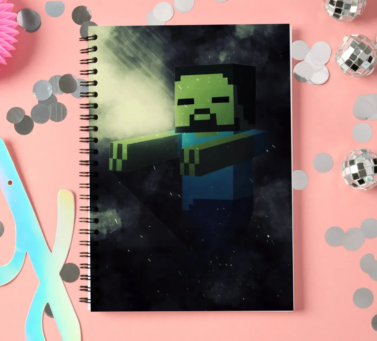 Steve zombie spiral notebook by FreeArtStudio