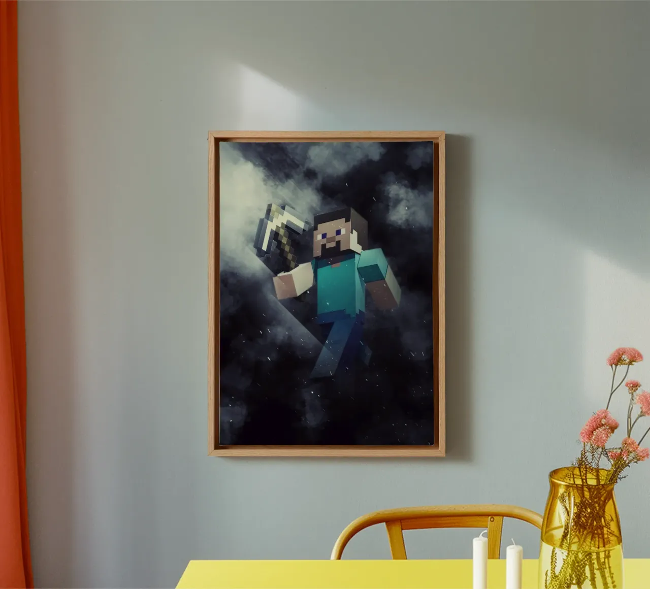 Steve Minecraft tela con Cornice a cassetta da FreeArtStudio