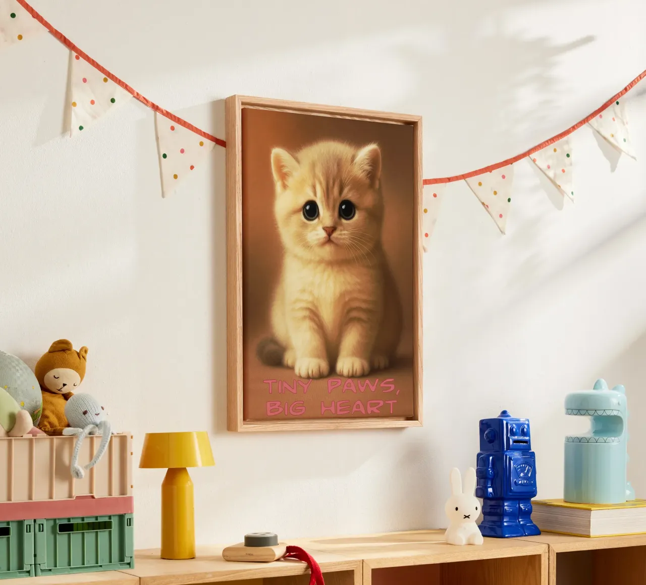 Schattige kattenliefhebber Kleine pootjes Groot hart kattenliefhebbers canvas met Baklijst van the gondils