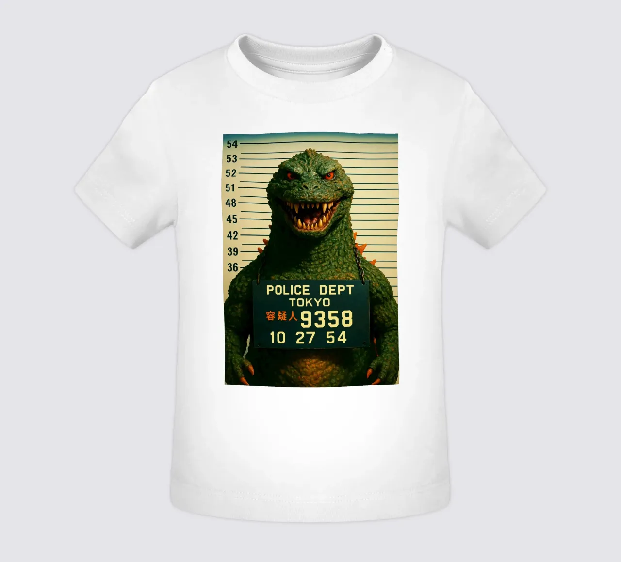 Godzilla Mugshot Divertente Godzilla Monster Art Design maglietta neonato da the gondils