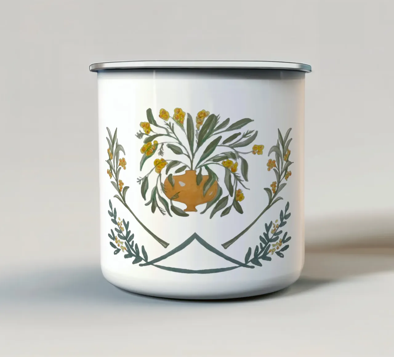 Jardin de Provence tazza in smalto da Femke Zwaan