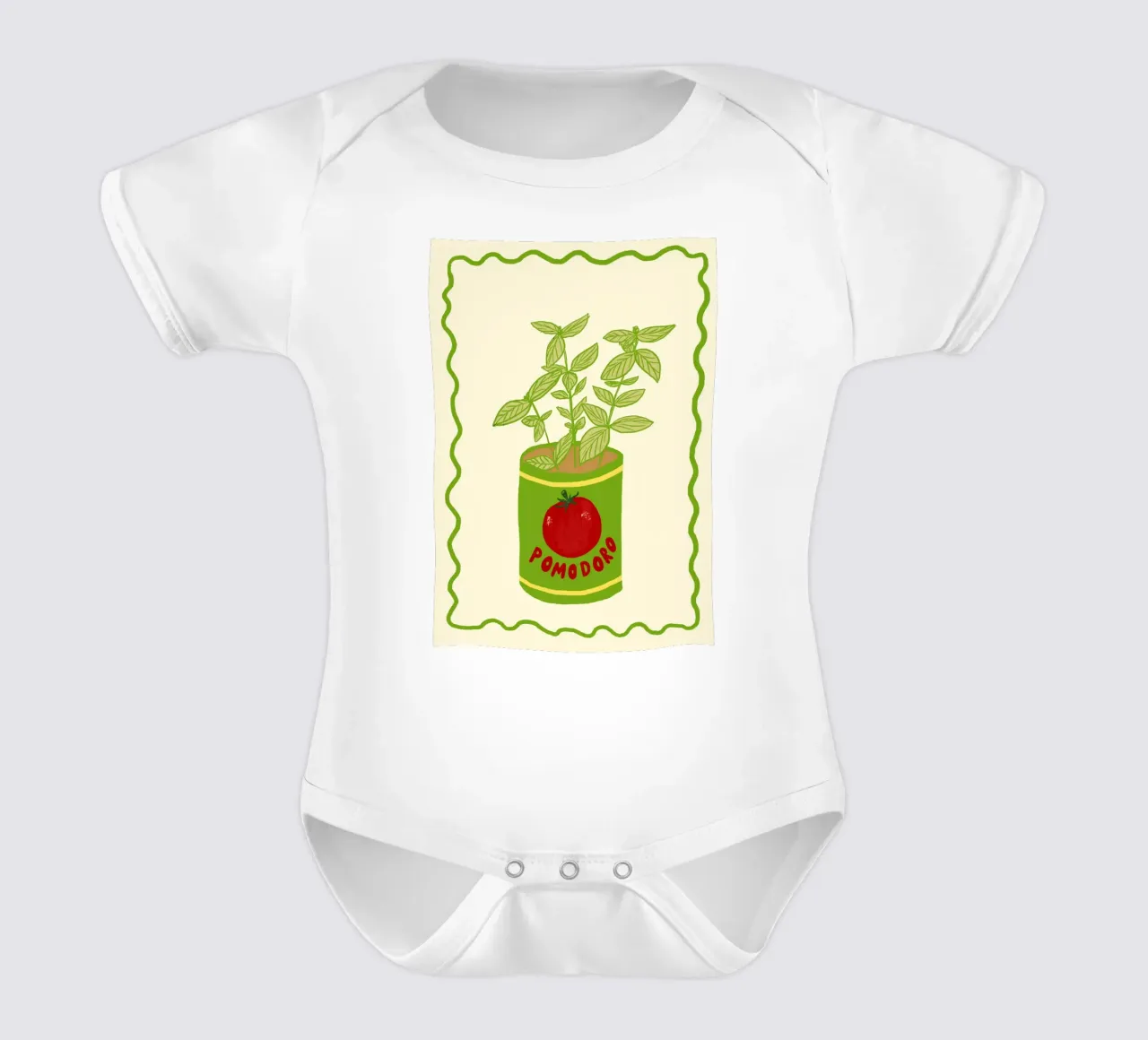 Pomodoro & Basilico body neonato maniche corte da Studio Dolci