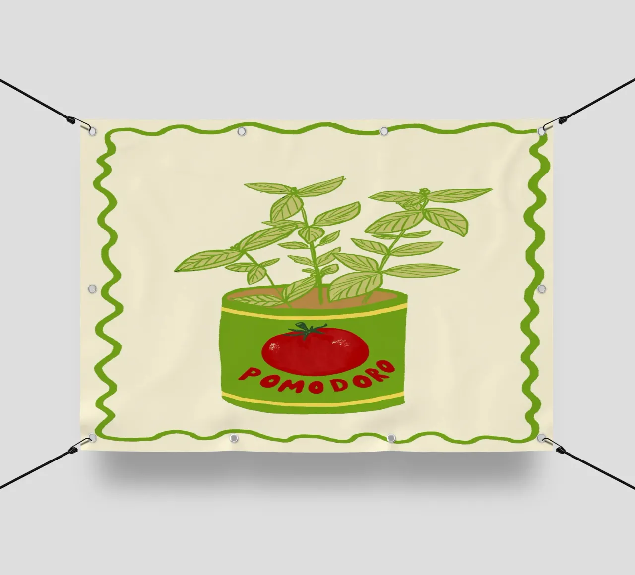 Pomodoro & Basilico telo in pvc da Studio Dolci