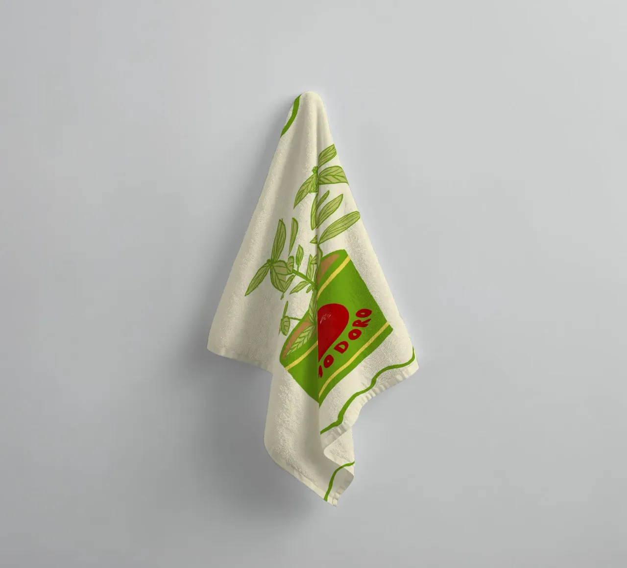 Pomodoro & Basilico badhanddoek van Studio Dolci