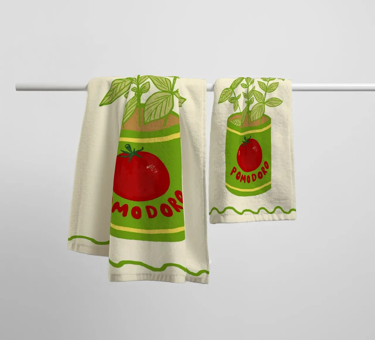 Pomodoro & Basilico badhanddoek van Studio Dolci