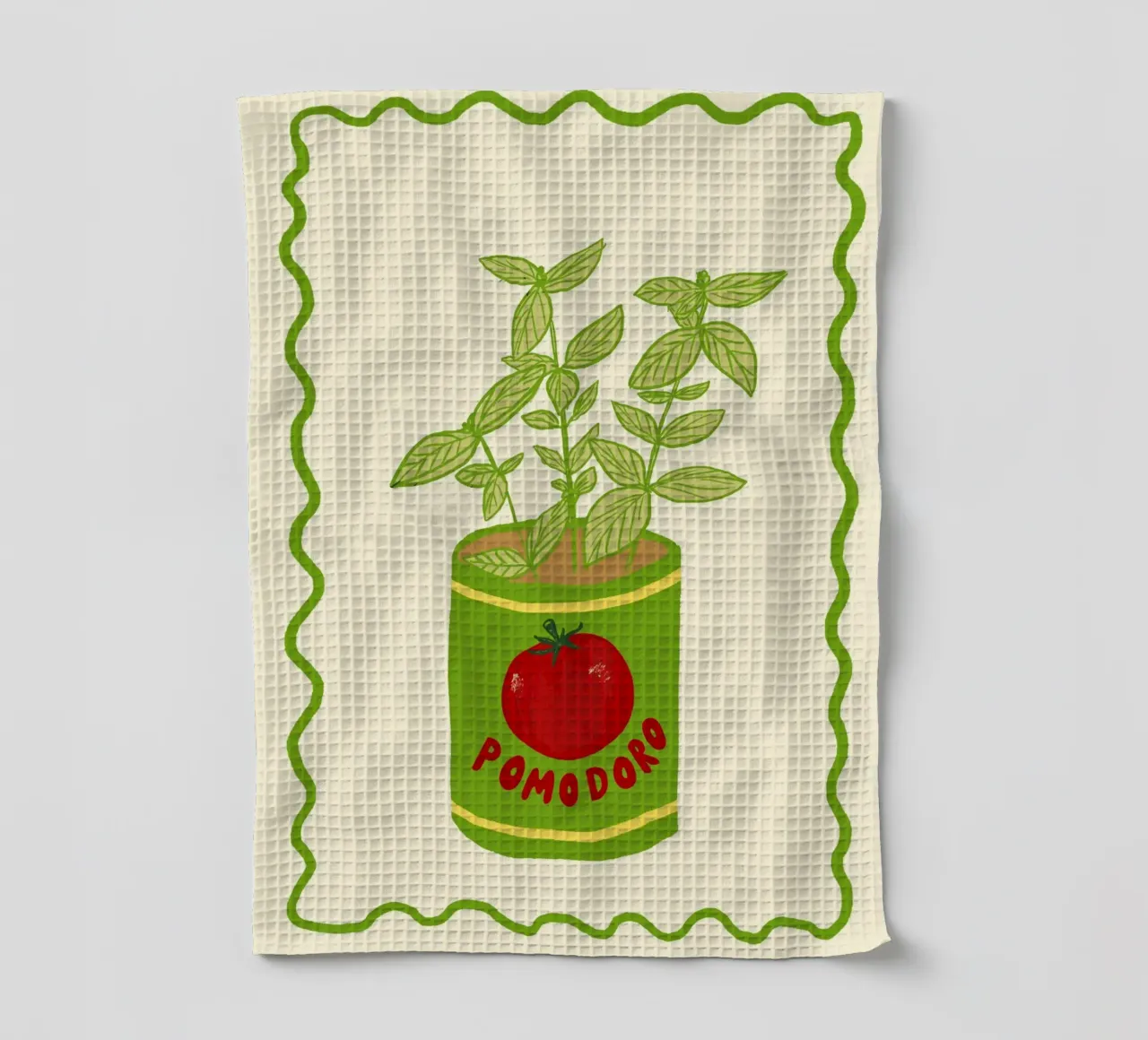Pomodoro & Basilico theedoek van Studio Dolci