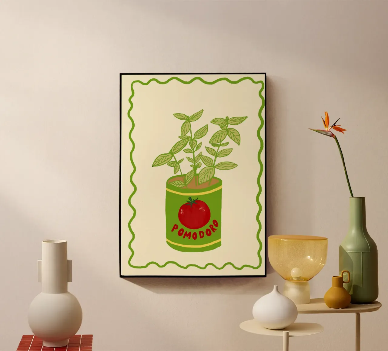 Pomodoro & Basilico acrylic glass by Studio Dolci