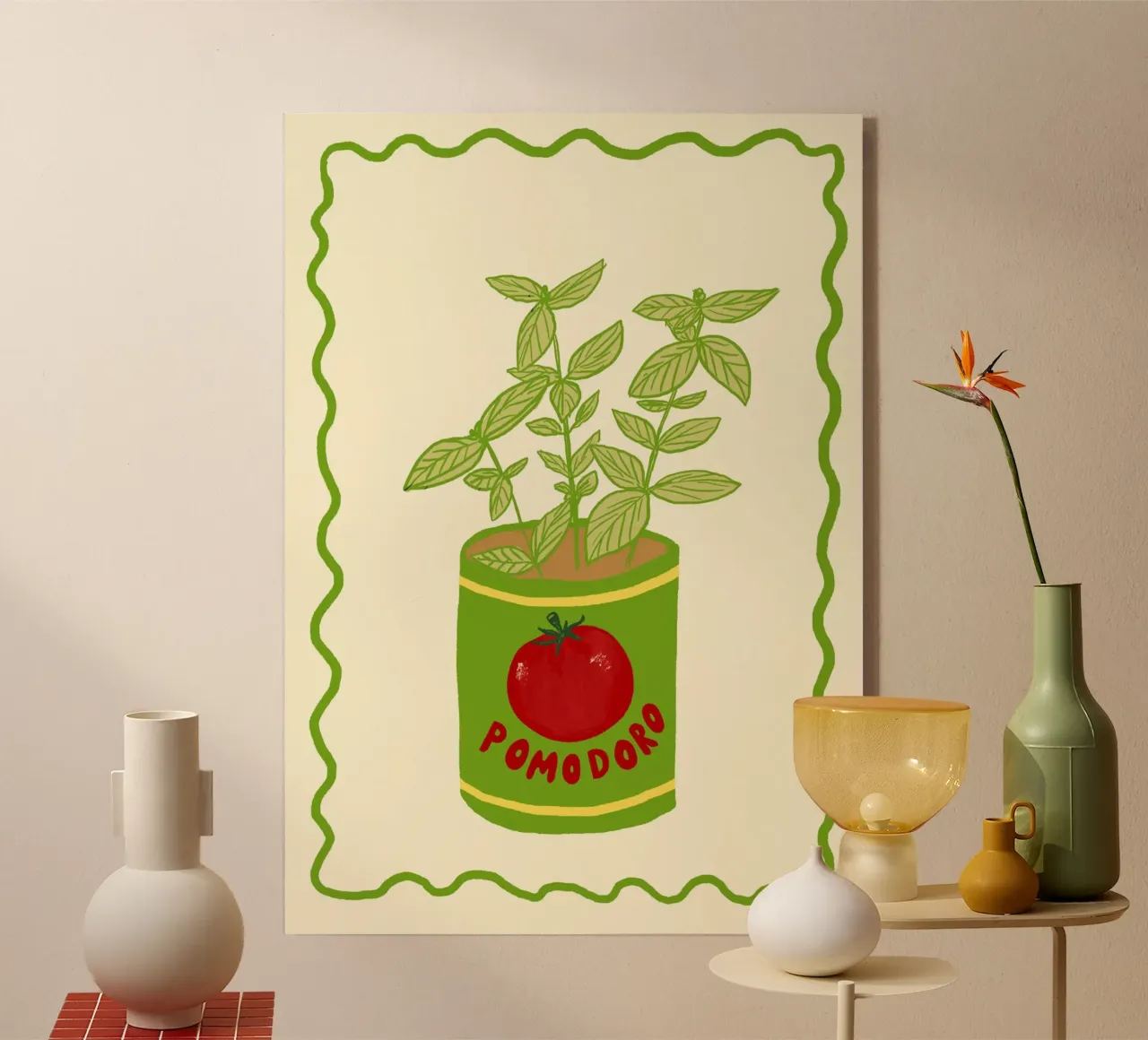 Pomodoro & Basilico acrylic glass by Studio Dolci