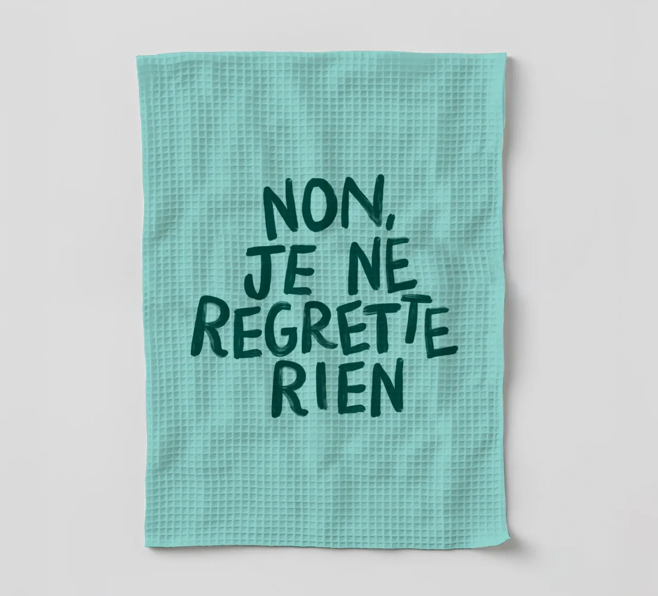 Non Je Ne Regrette Rien French Language Typography Print torchon de THE MOTIVATED TYPE