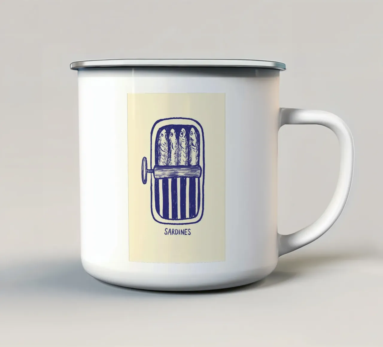 Sardines enamel mug by Studio Dolci