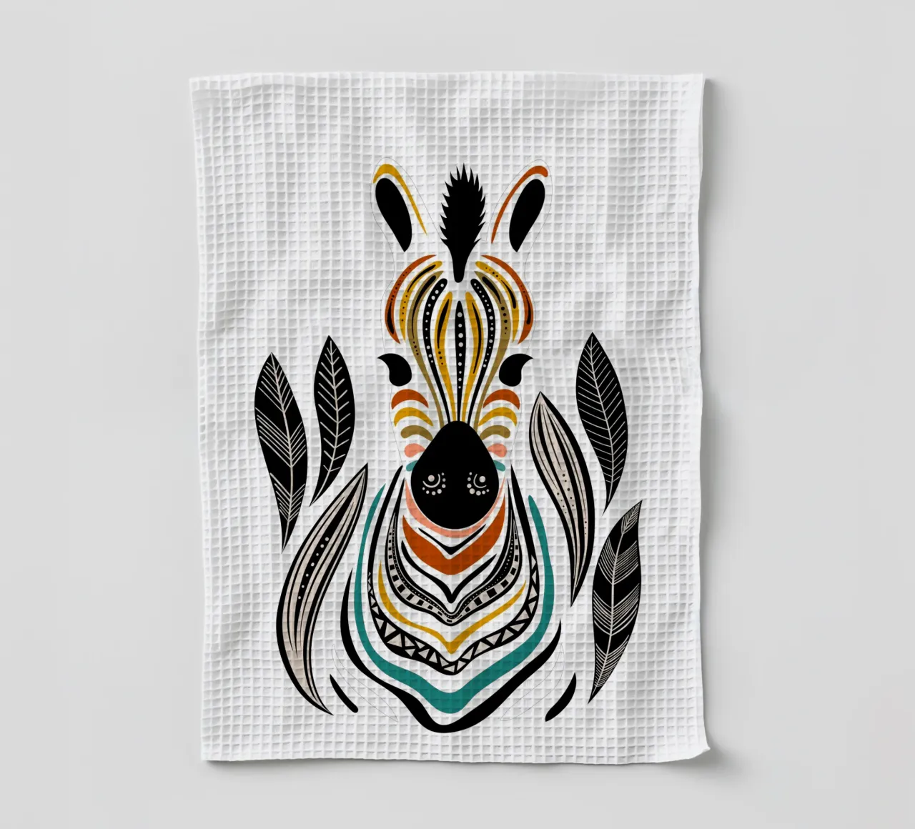 Bohemian Zebra Art Print Tribal Animal Decor tea towel by Dream Print Designs