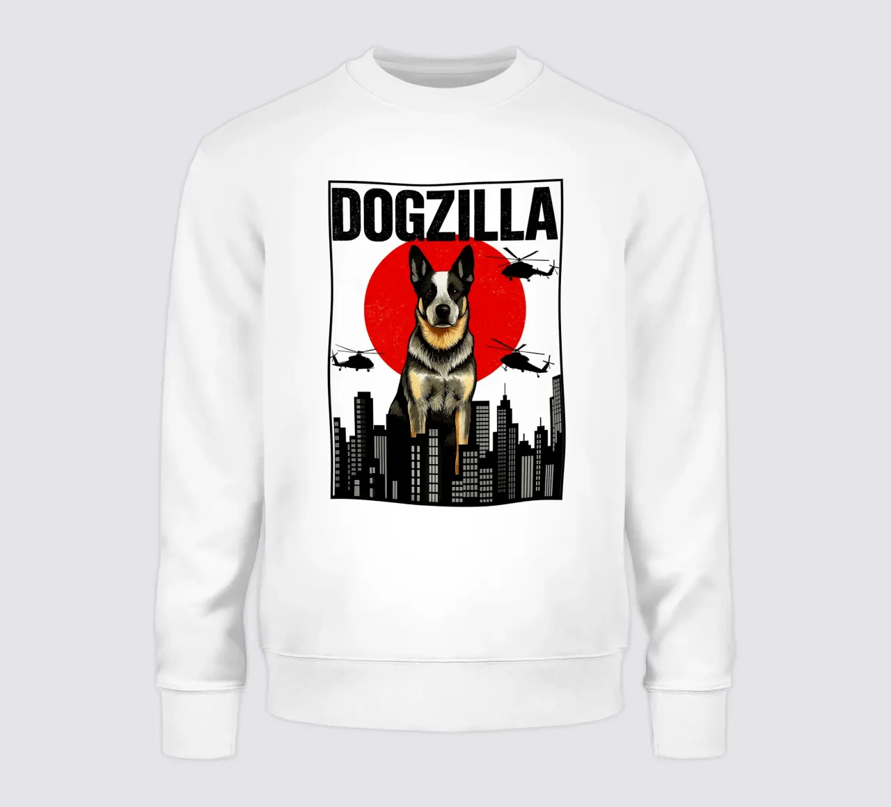 Dogzilla giapponese, divertente Corg Art Design felpa da the gondils