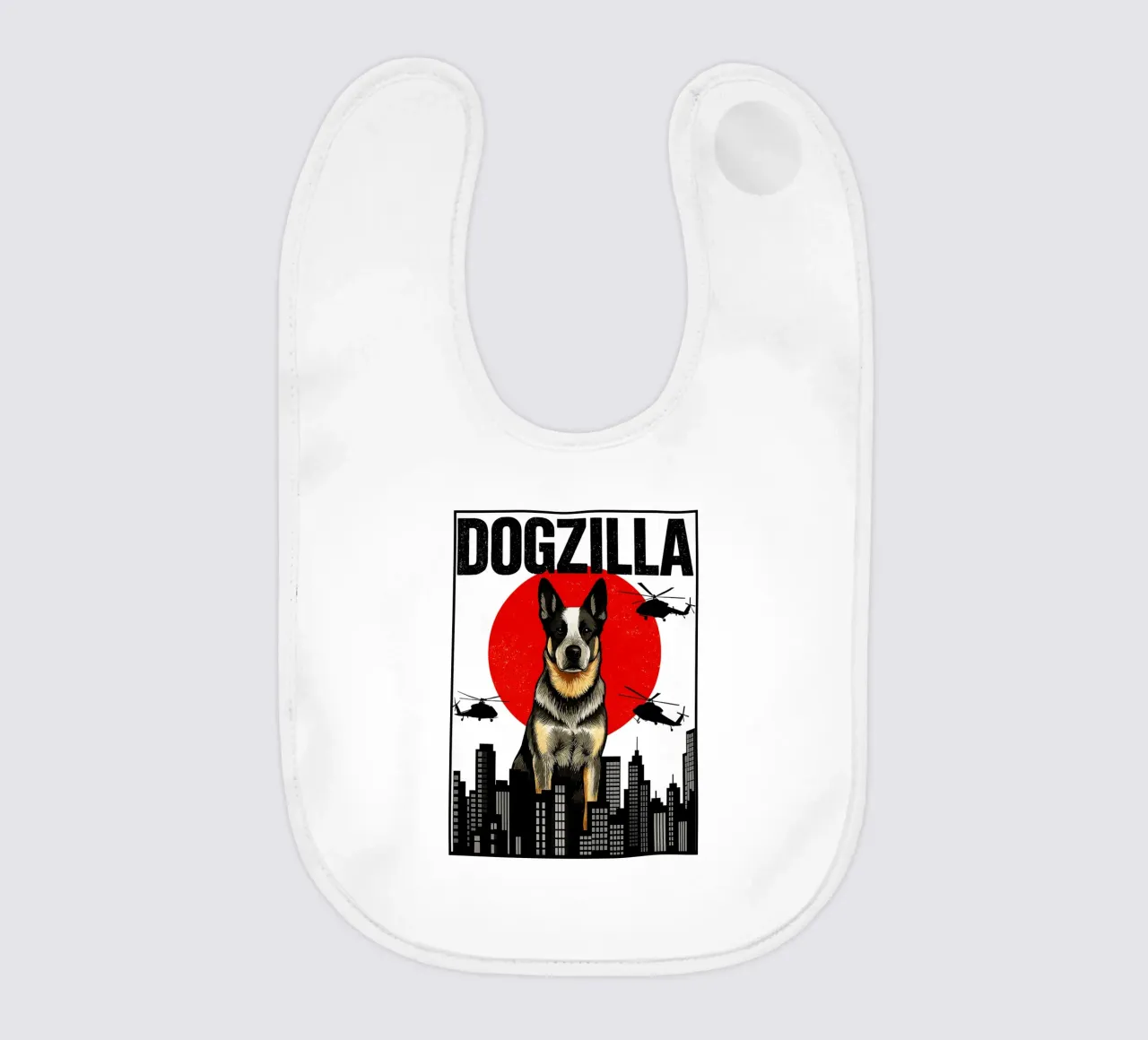 Dogzilla giapponese, divertente Corg Art Design bavaglino da the gondils