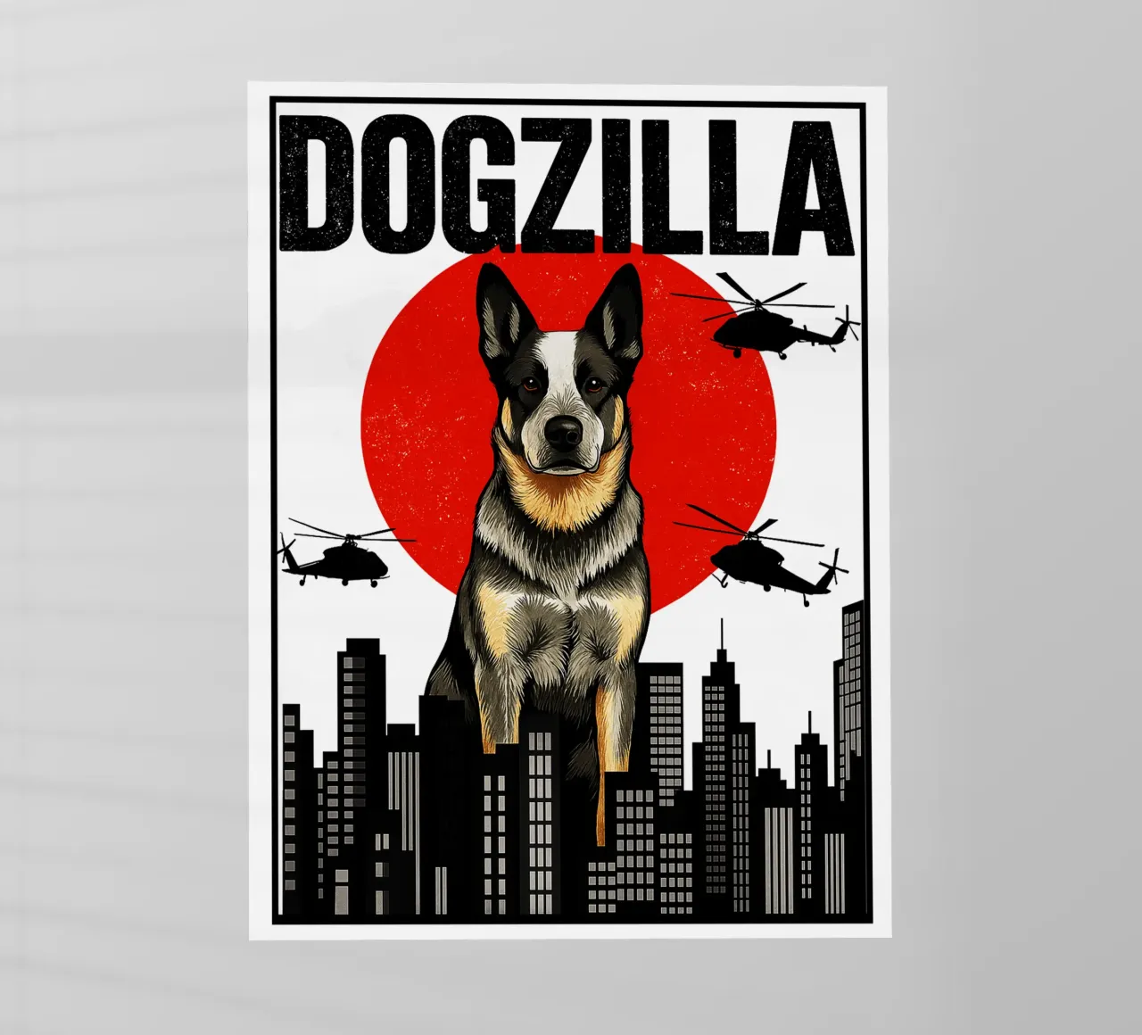 Dogzilla giapponese, divertente Corg Art Design pellicola backlit da the gondils