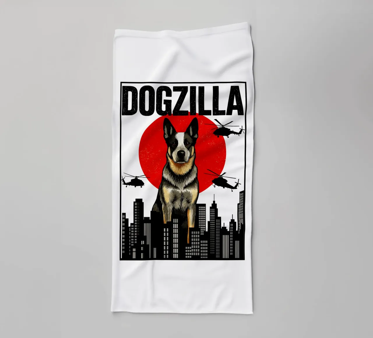 Japanse Dogzilla Grappig Corg Kunstontwerp badhanddoek van the gondils
