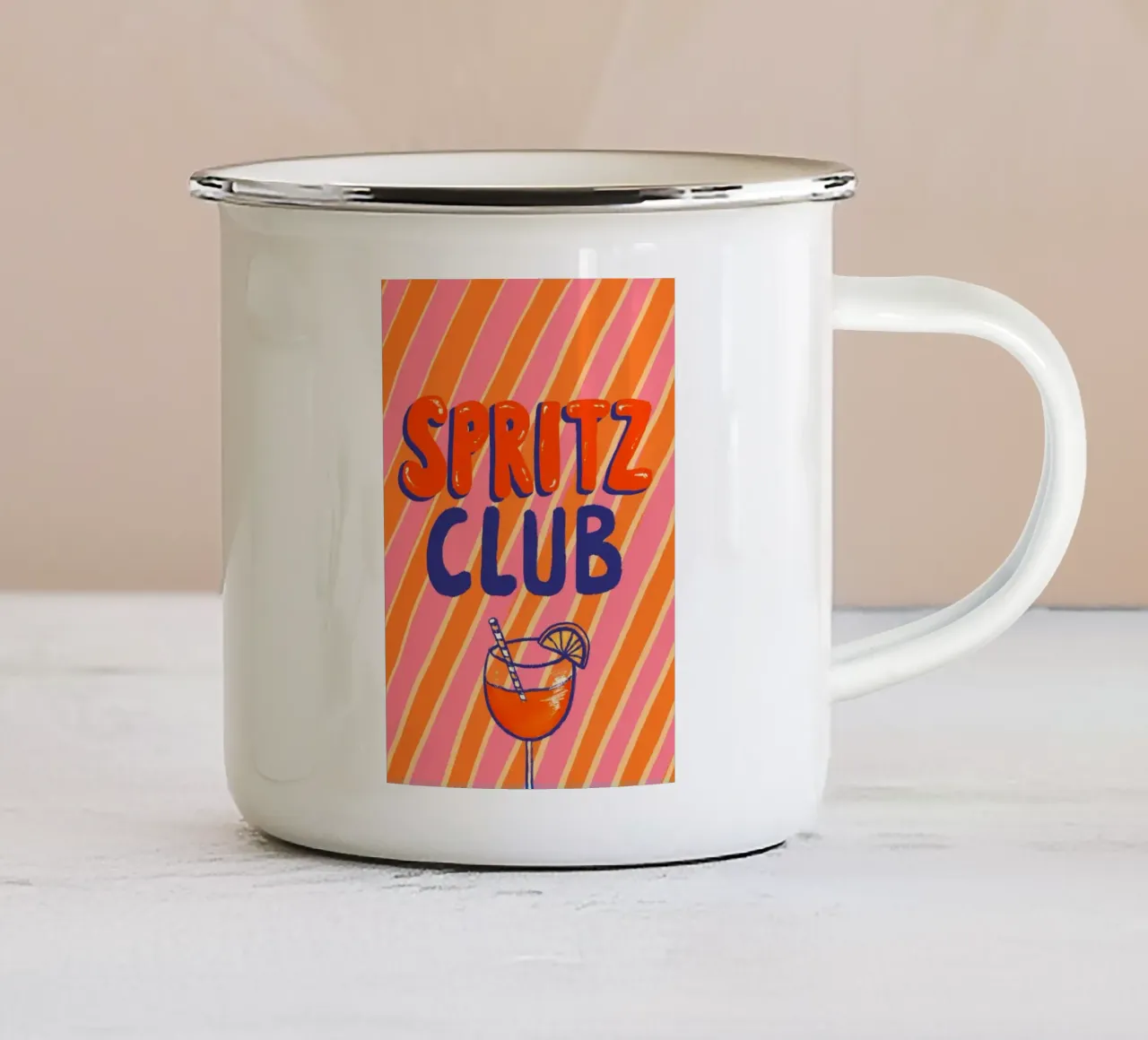 Spritz Club tazza in smalto da Studio Dolci