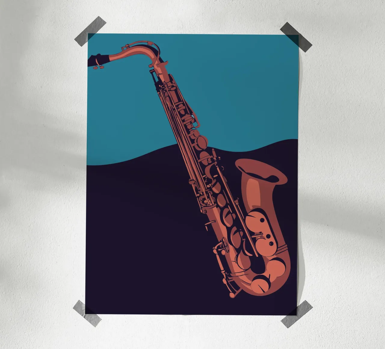 Saxofono poster con telaio in plastica da MUSIC EDITION