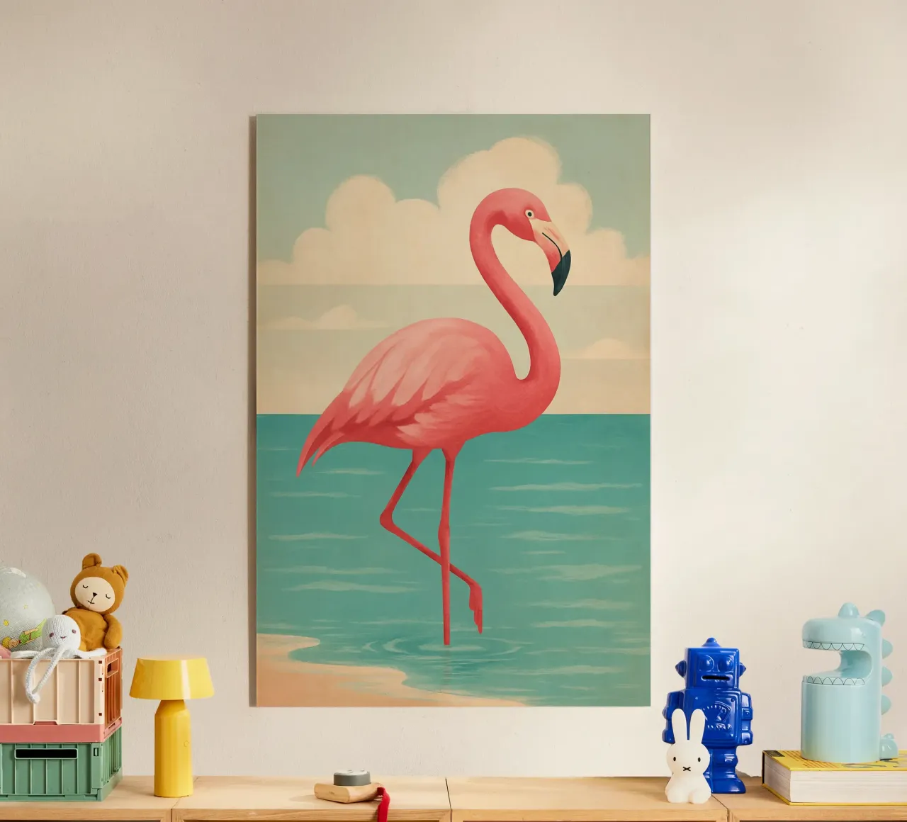 Flamingo Beachy Decor Coastal Vibes plexiglass da Mosaic Dialogue