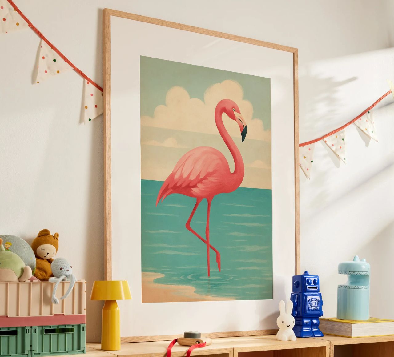 Flamingo Beachy Decor Coastal Vibes Poster von Mosaic Dialogue