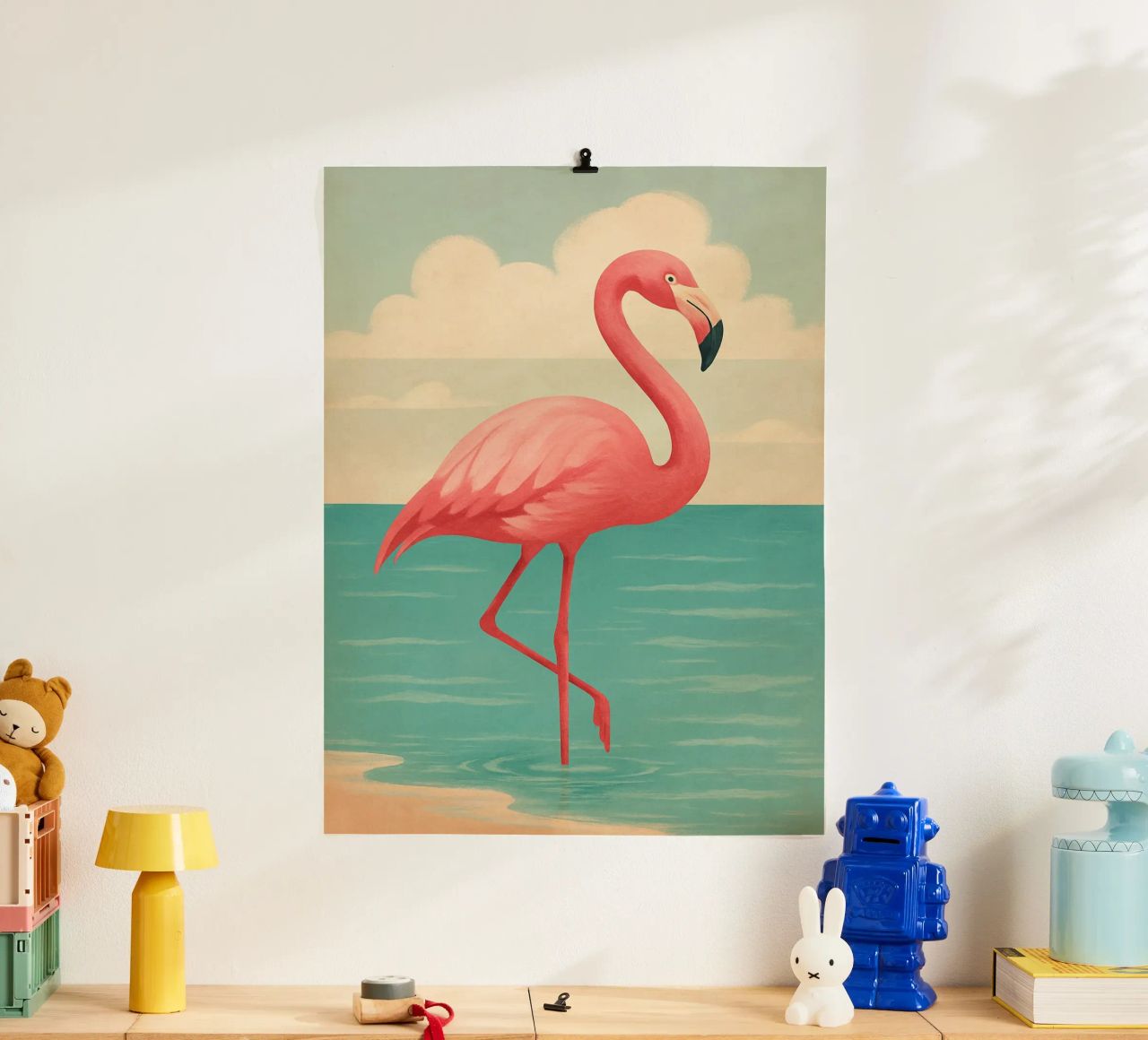 Flamingo Beachy Decor Coastal Vibes Poster von Mosaic Dialogue