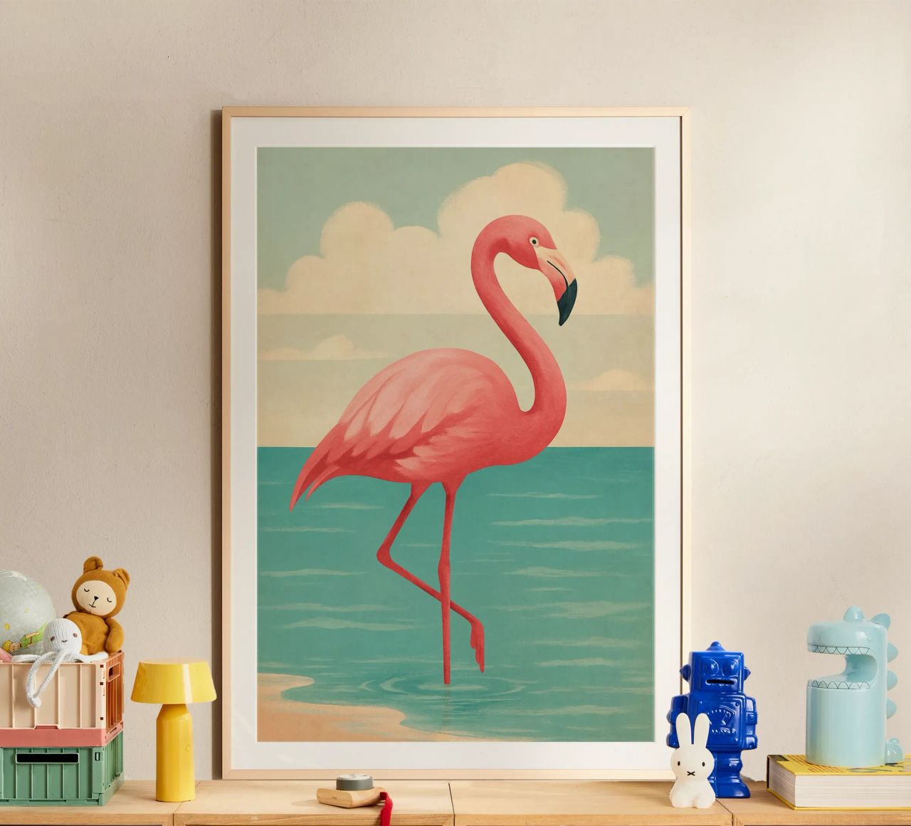 Flamingo Beachy Decor Coastal Vibes Poster von Mosaic Dialogue