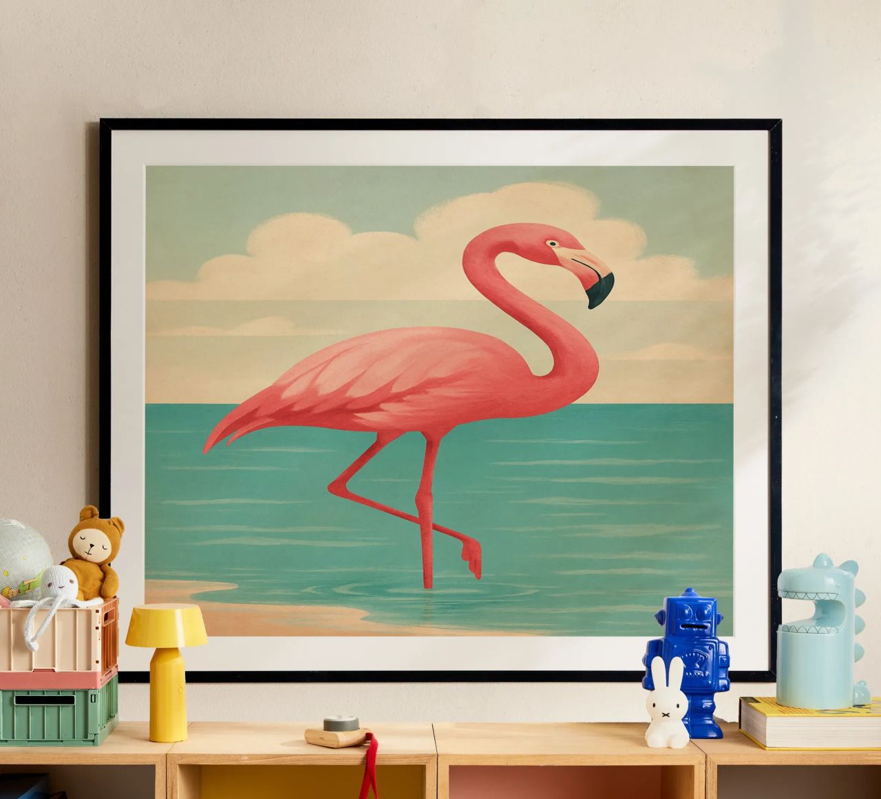 Flamingo Beachy Decor Coastal Vibes Poster von Mosaic Dialogue