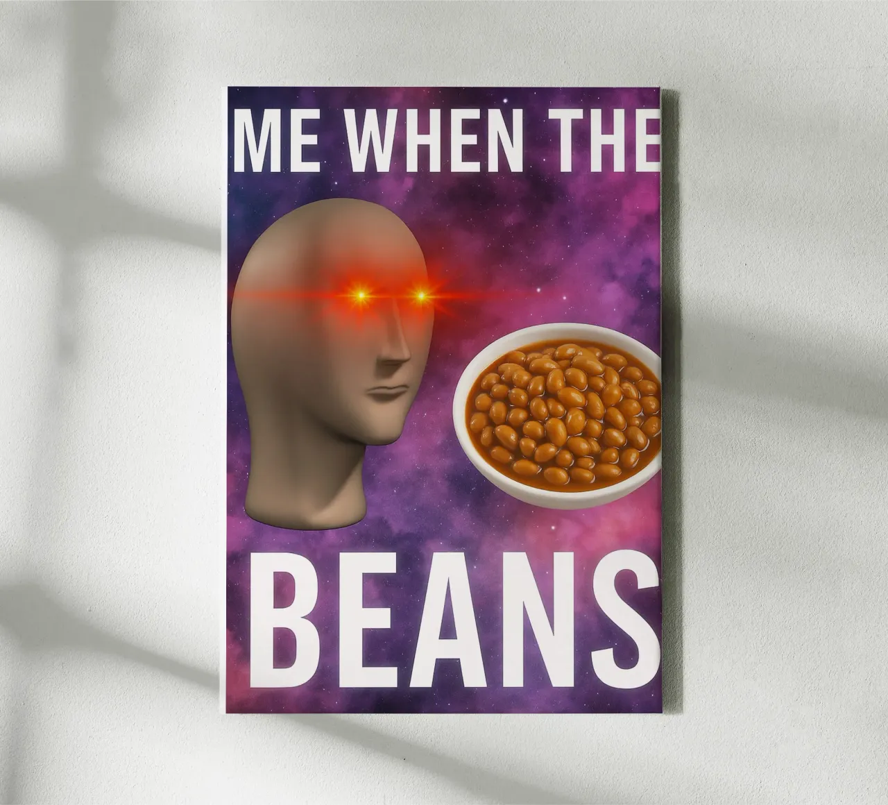 Meme Man Surreal Beans canvas with Floater frame by the gondils