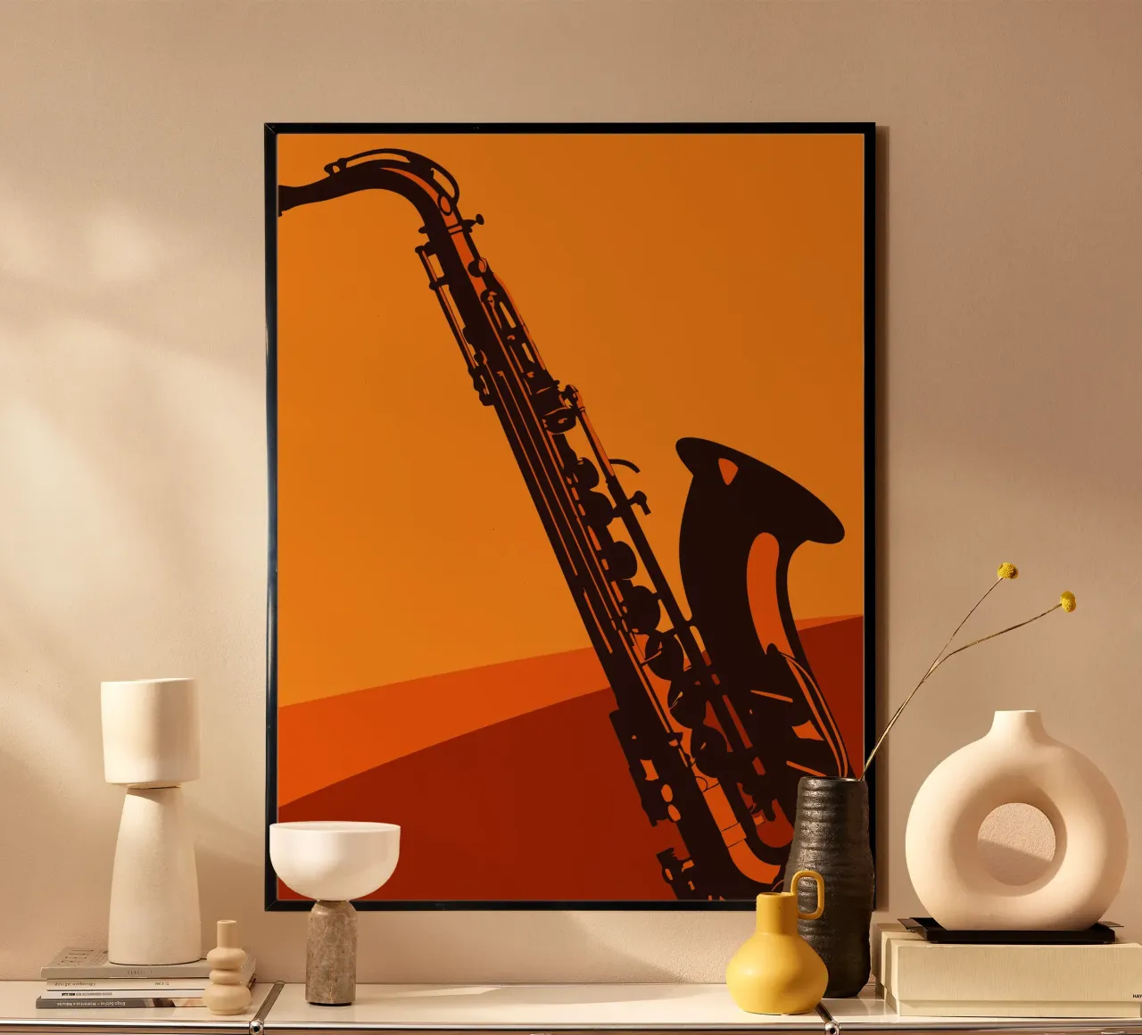 Saxofono poster con telaio in alluminio da MUSIC EDITION