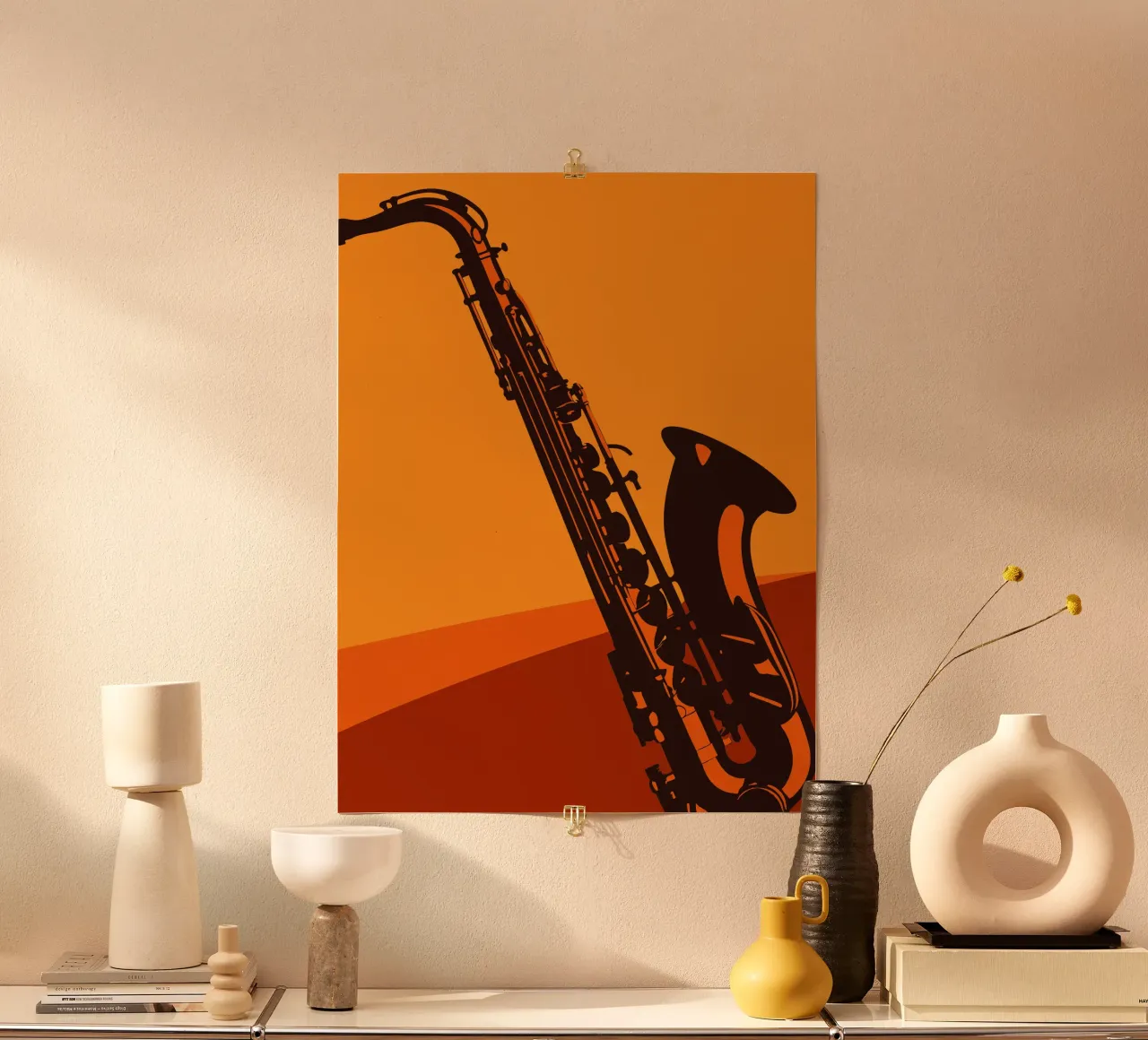 Saxofono poster con telaio in alluminio da MUSIC EDITION