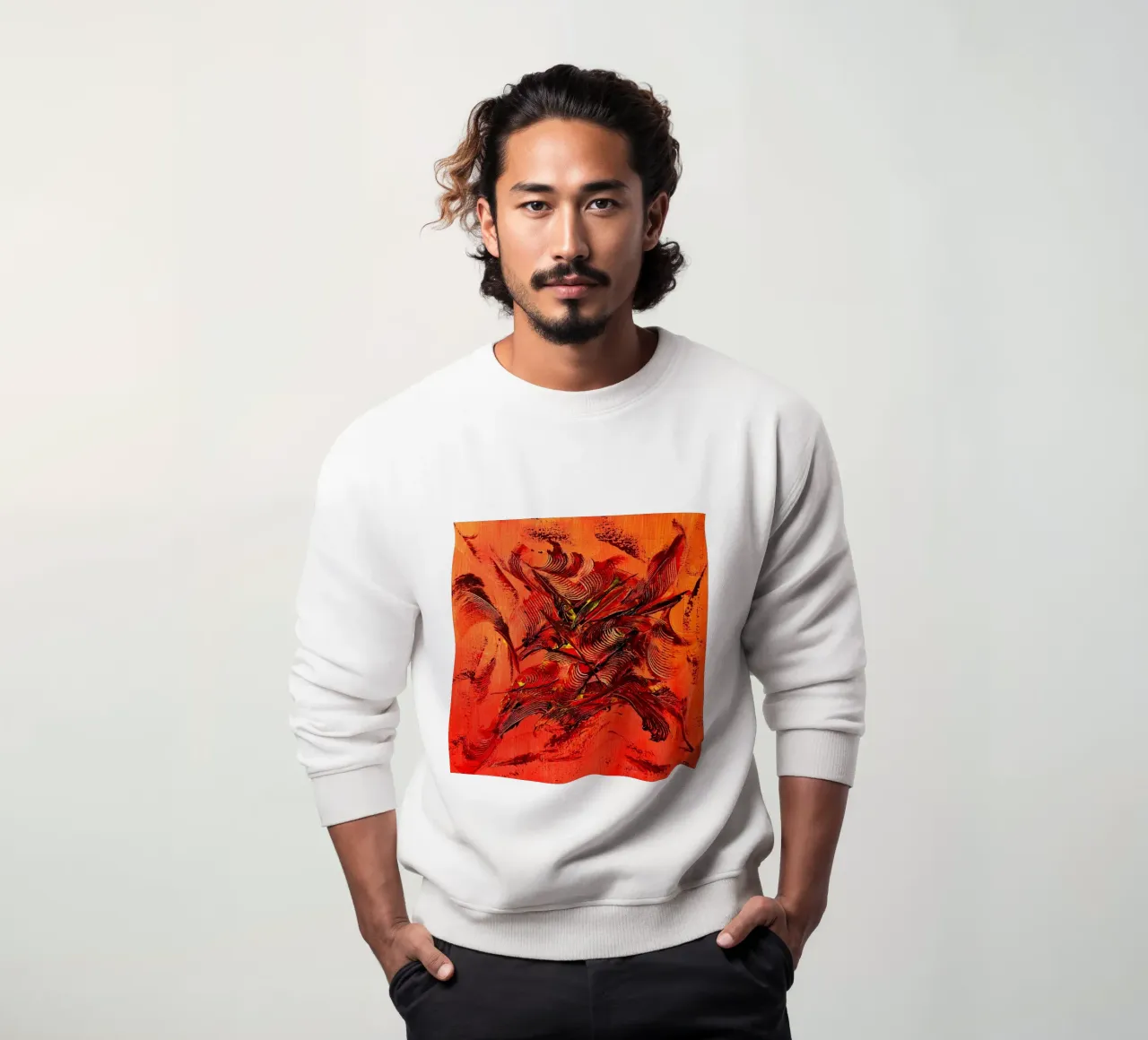 FIRE INSIDE. sweatshirt by Thierry Vobmann Abstract painting
