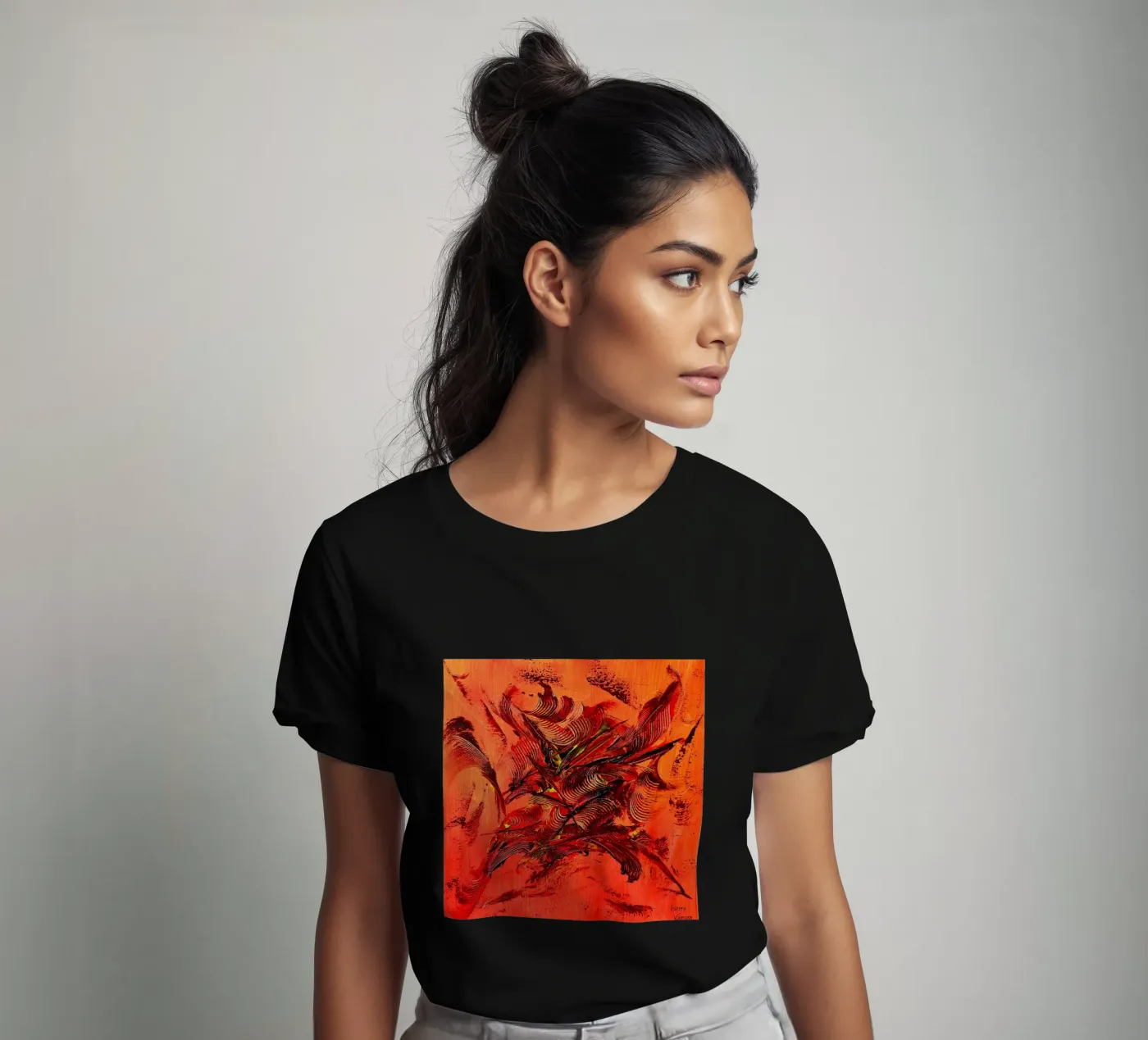 FUOCO ALL'INTERNO. t-shirt da Thierry Vobmann Abstract painting