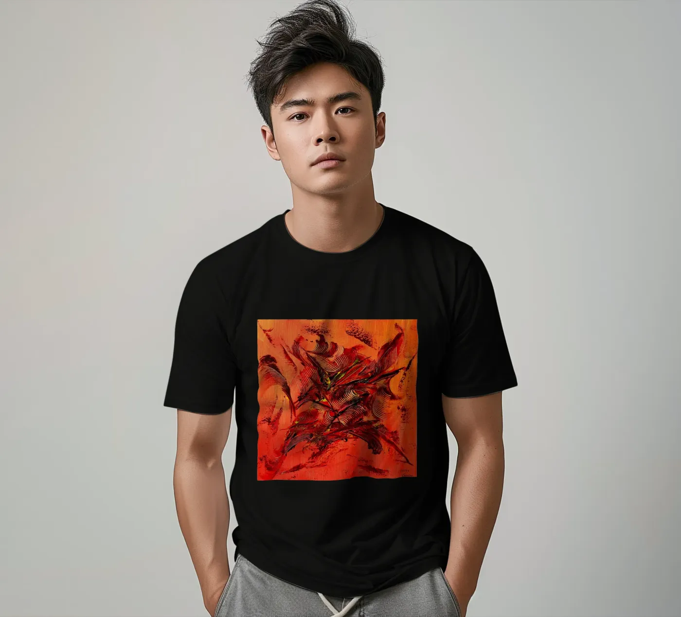 FUOCO ALL'INTERNO. t-shirt da Thierry Vobmann Abstract painting