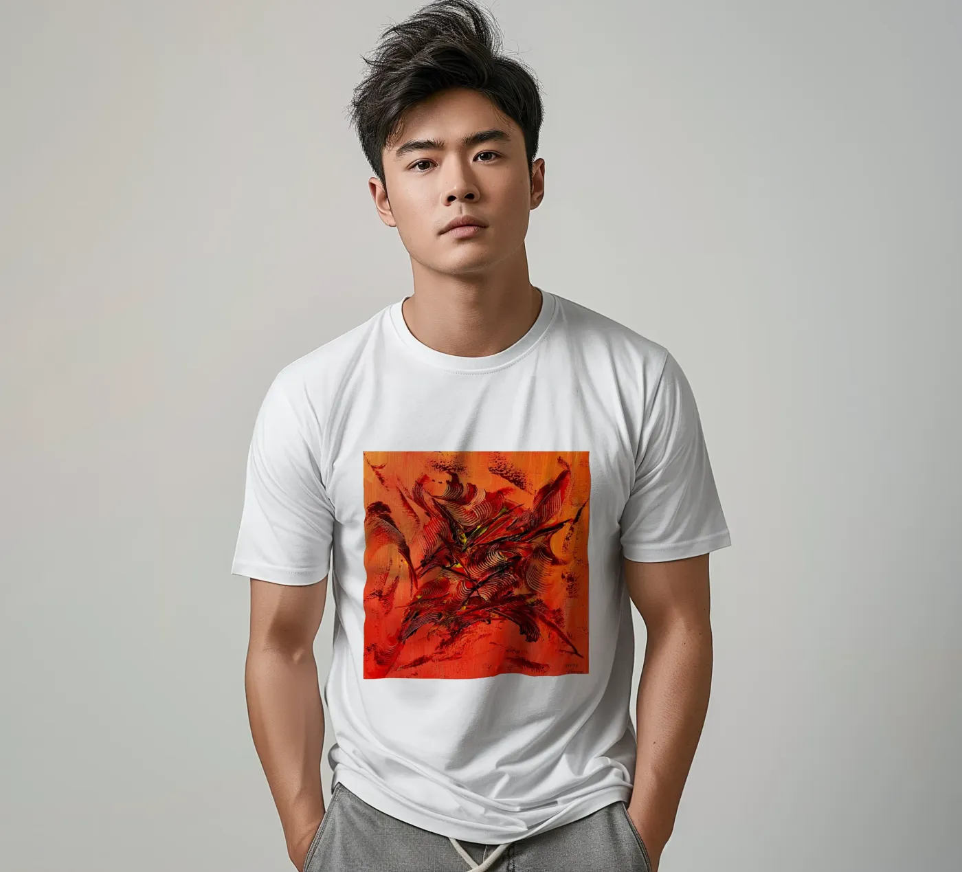 FUOCO ALL'INTERNO. t-shirt da Thierry Vobmann Abstract painting