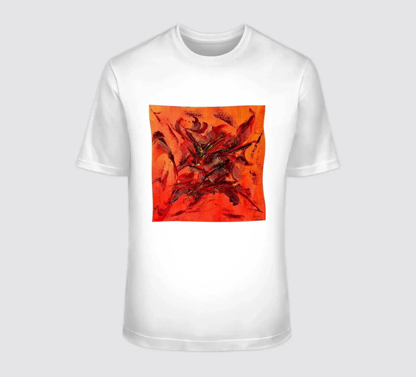 FUOCO ALL'INTERNO. t-shirt da Thierry Vobmann Abstract painting