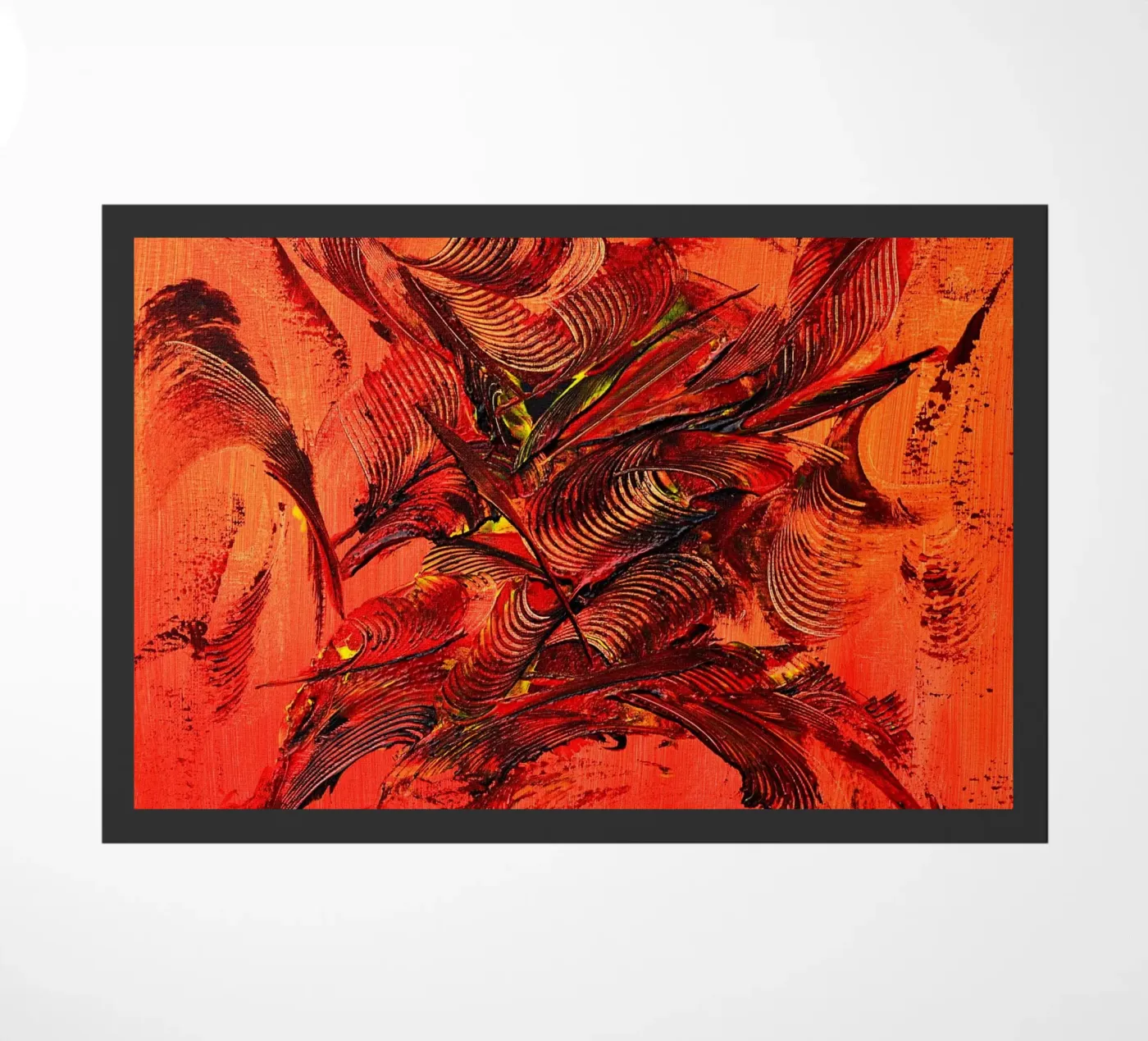 FIRE INSIDE. Fußmatte von Thierry Vobmann Abstract painting