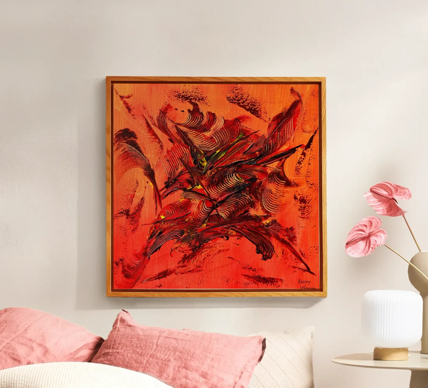 FIRE INSIDE. Acryl-Glas von Thierry Vobmann Abstract painting