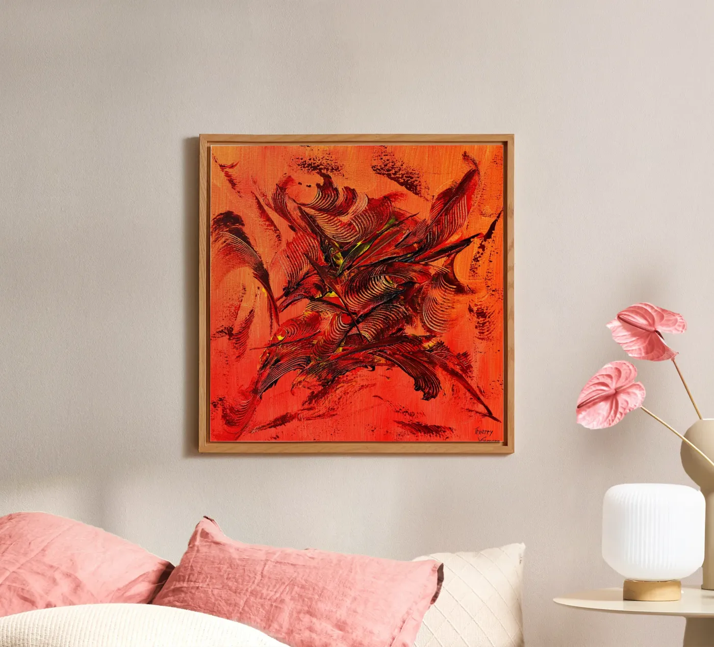 FIRE INSIDE. forex plate by Thierry Vobmann Abstract painting
