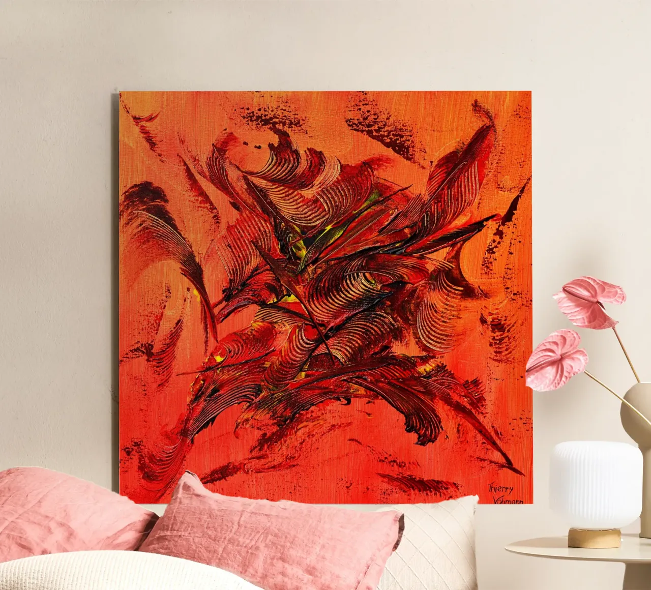 FUOCO ALL'INTERNO. alluminio dibond da Thierry Vobmann Abstract painting
