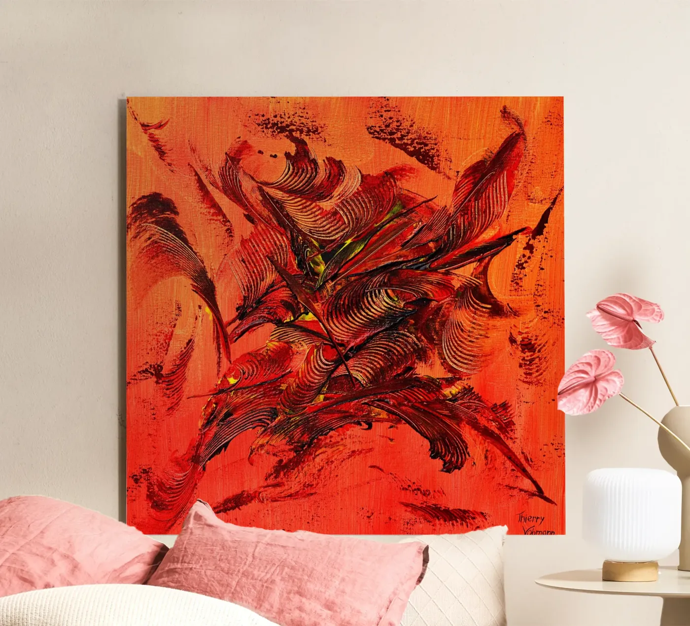FIRE INSIDE. forex plate by Thierry Vobmann Abstract painting