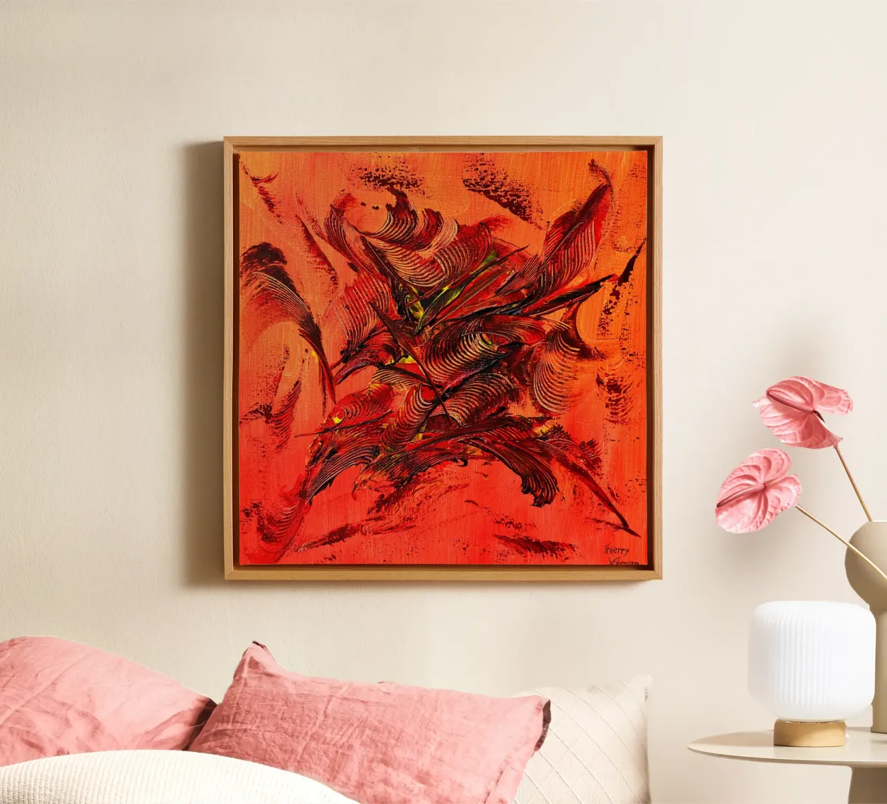 FUOCO ALL'INTERNO. tela con Cornice a cassetta da Thierry Vobmann Abstract painting