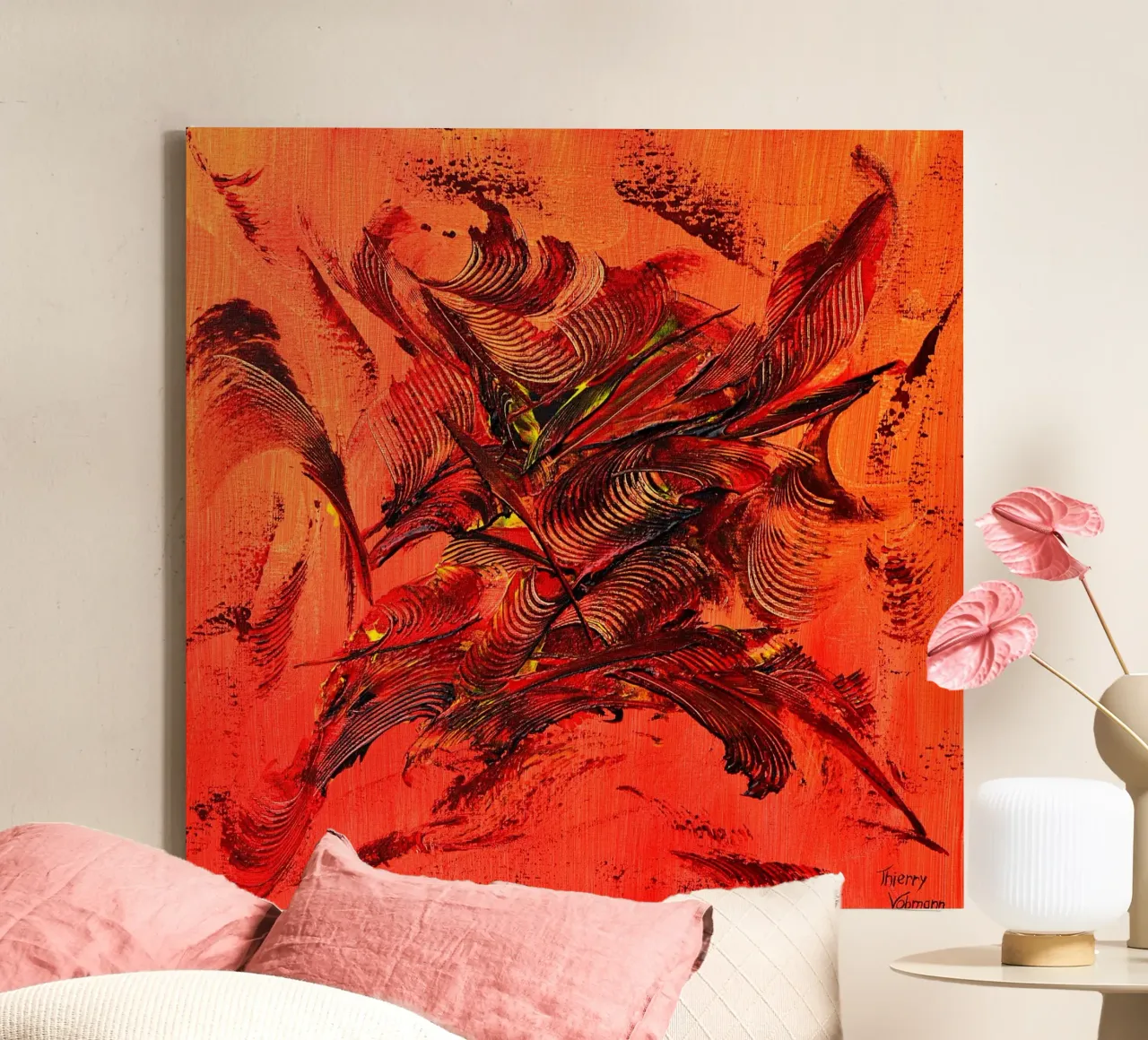 FUOCO ALL'INTERNO. tela con Cornice a cassetta da Thierry Vobmann Abstract painting