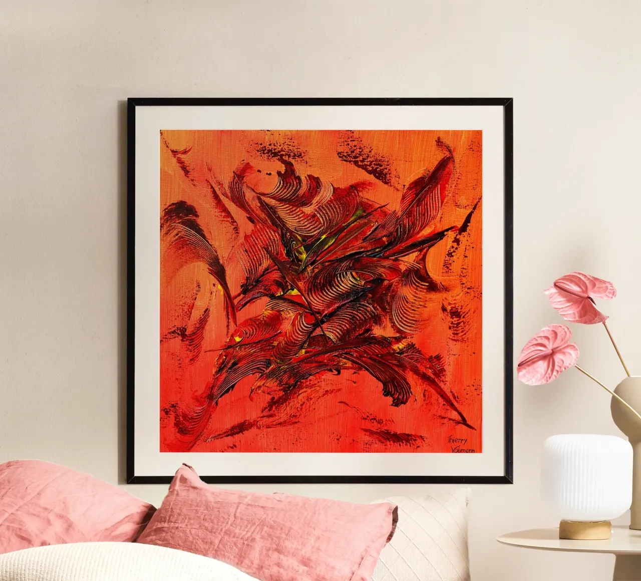 FUOCO ALL'INTERNO. carta hahnemühle da Thierry Vobmann Abstract painting