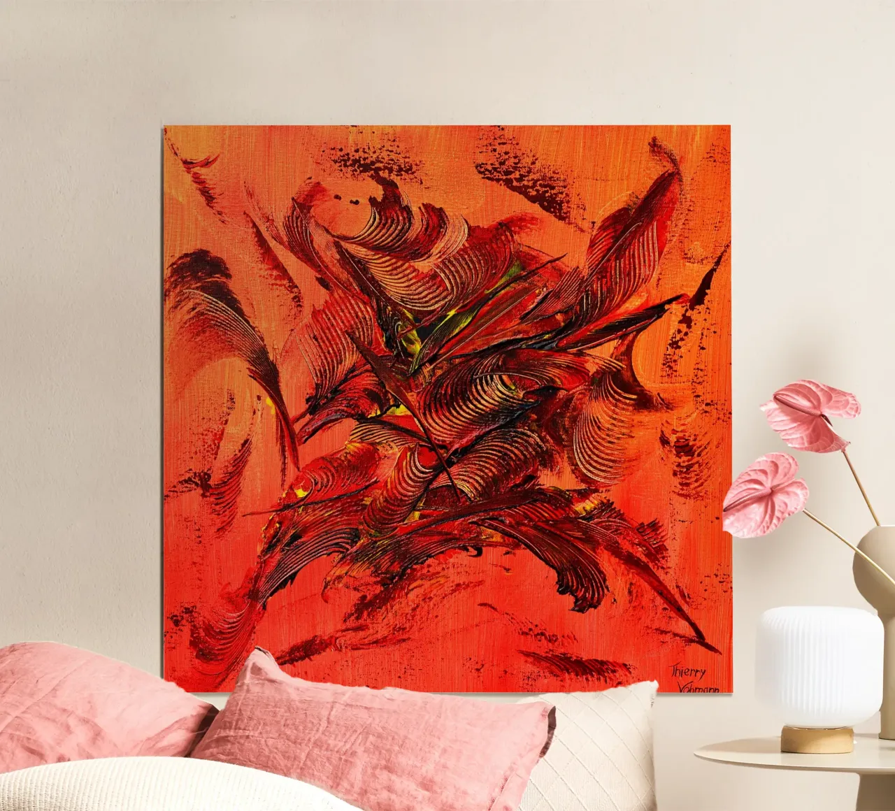 FIRE INSIDE. poster by Thierry Vobmann Abstract painting