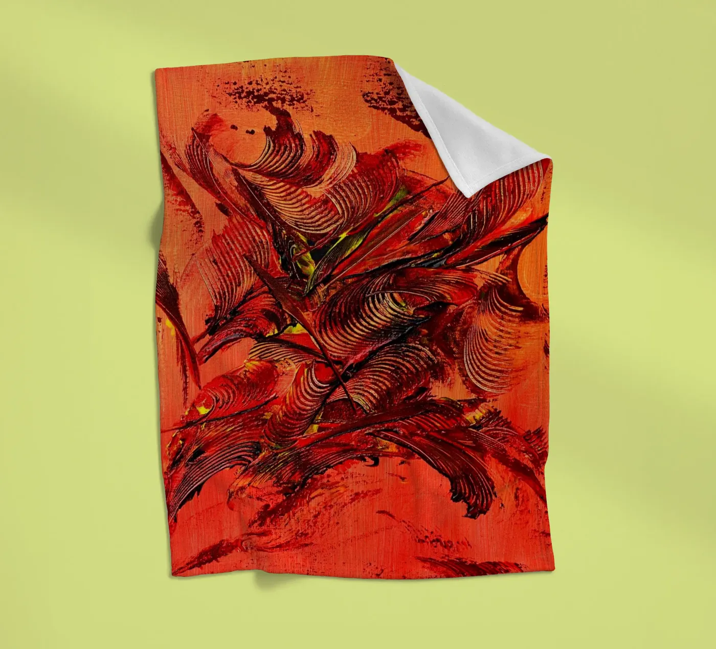 FEUER IM INNEN. Fleecedecke von Thierry Vobmann Abstract painting