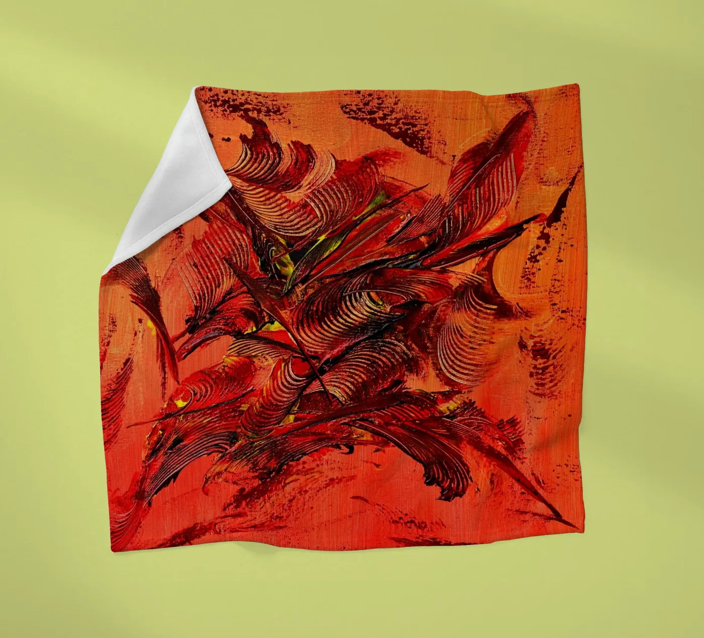 FEUER IM INNEN. Fleecedecke von Thierry Vobmann Abstract painting