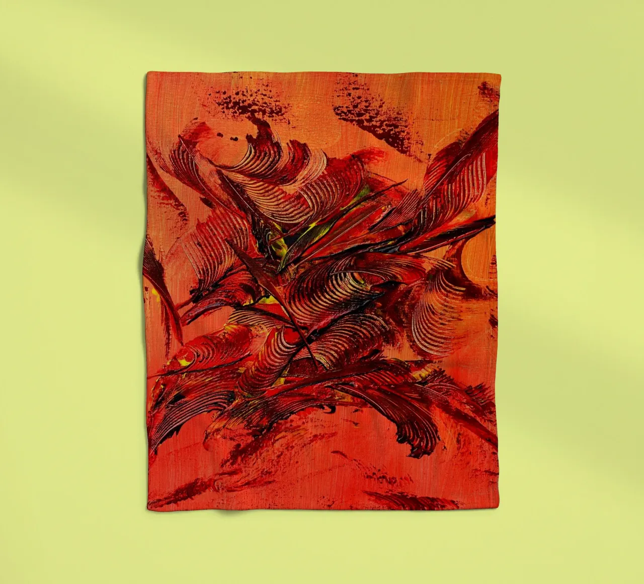 FEUER IM INNEN. Fleecedecke von Thierry Vobmann Abstract painting