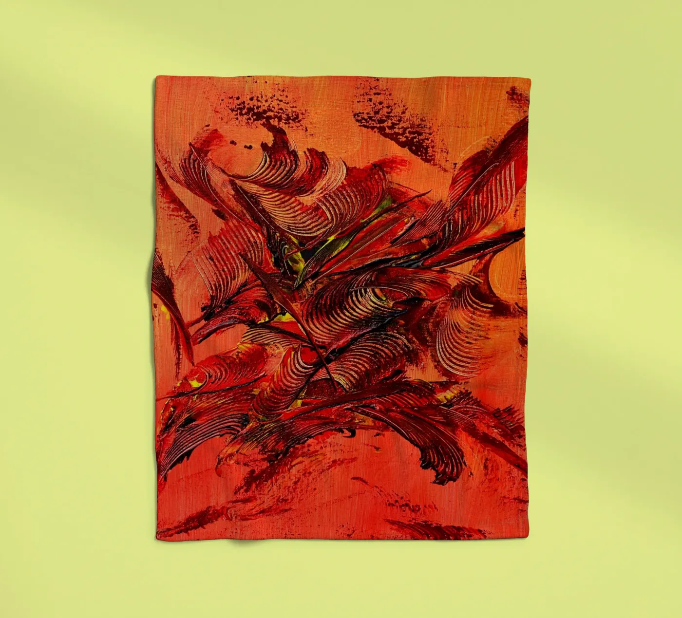 FEUER IM INNEN. Fleecedecke von Thierry Vobmann Abstract painting